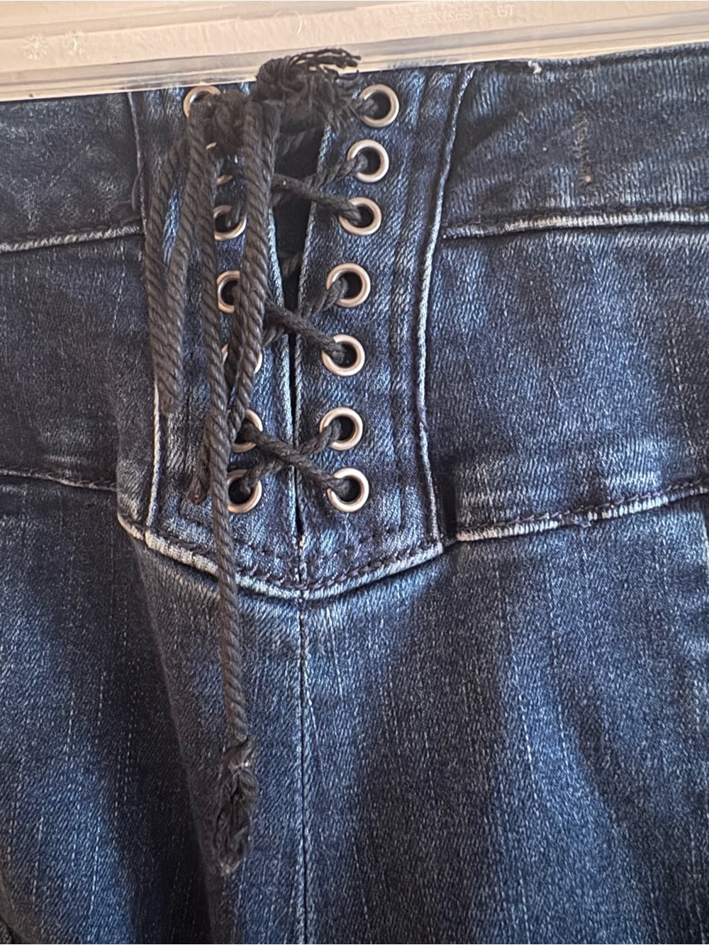 Free People We the free CRVY Super High-Rise Lace-up Flare Jeans - Picture 6 of 6